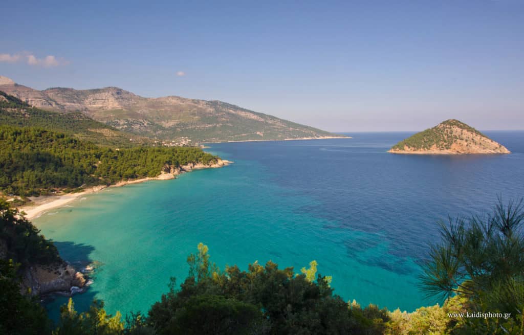 best places in thassos - panoramic view to Paradise Beach 