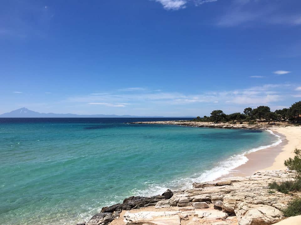 Psili Ammos sandy beach with chrystal waters in Thassos island Greece 