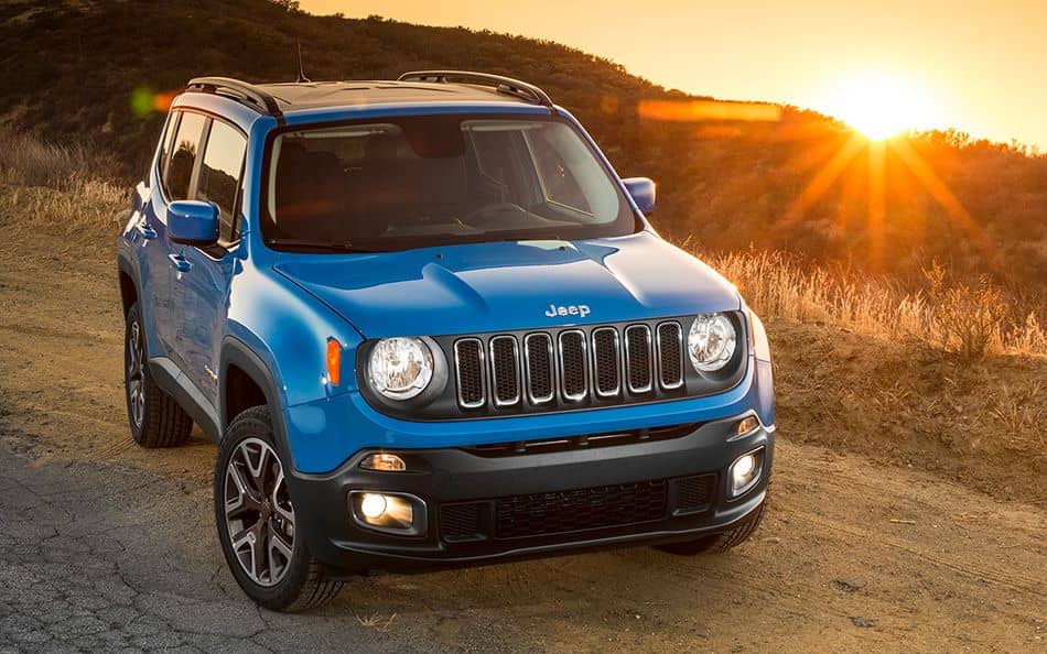 Jeep Renegade at sunset time 