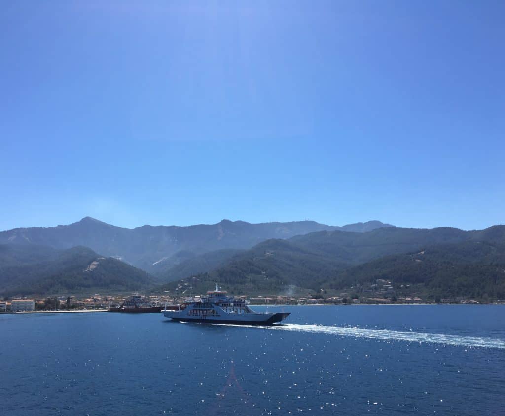 by ferry to Thassos