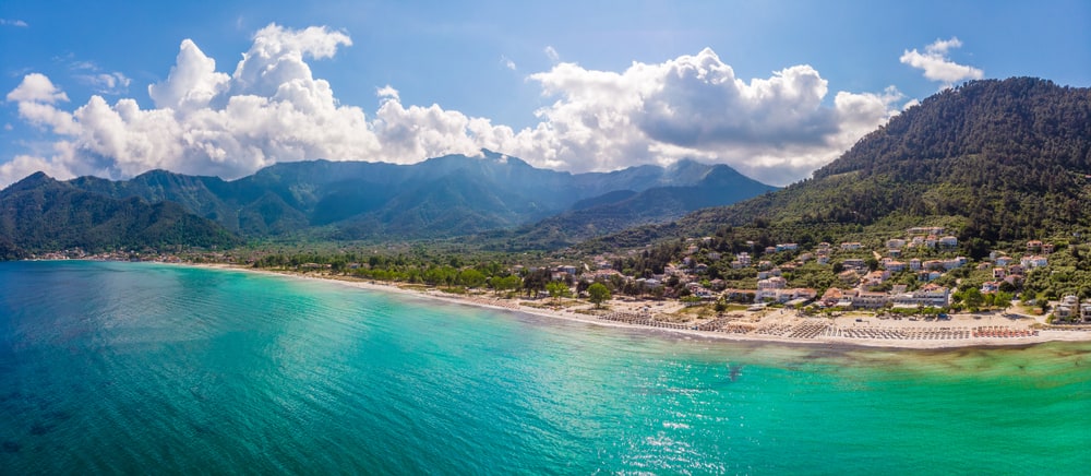 Landscape of Amazing Golden Beach on Thassos