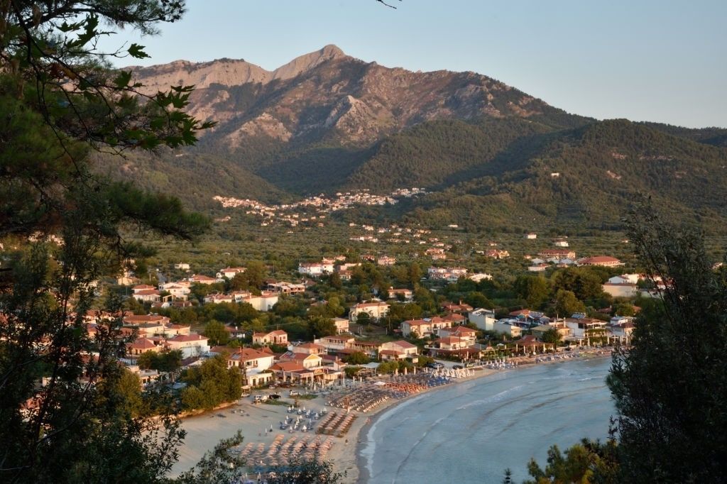 View from Mount Ipsarion to the east and golden beach