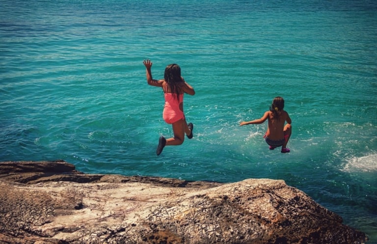Little Girls on Summer Vacation in Potos Thassos