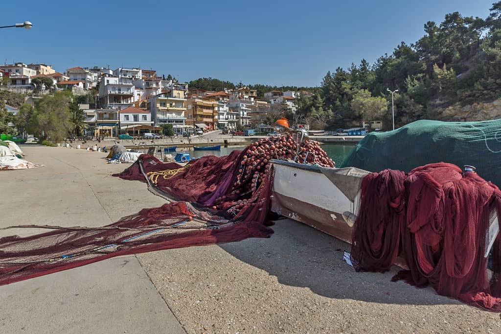 Bărci de pescuit în Portul Limenaria, Thassos