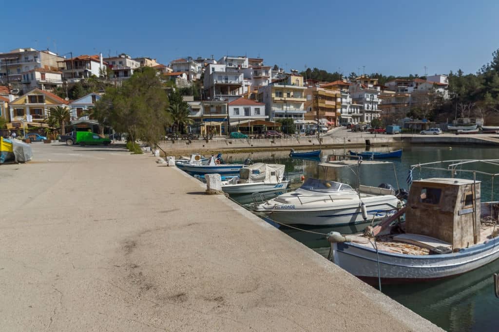 View of Port in Limenaria Thassos